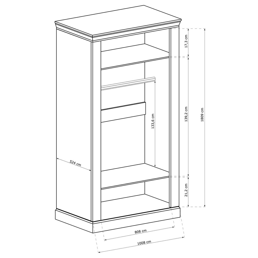 Apollo - šatní skříň AP16 - kraft bílý
