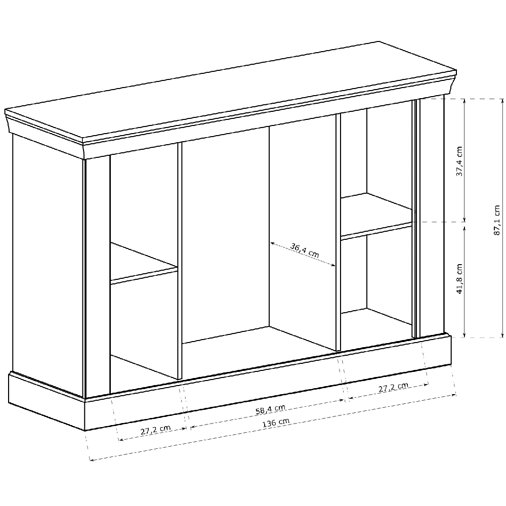 Antica K | komoda A1 | 142 cm |  kraft zlatý