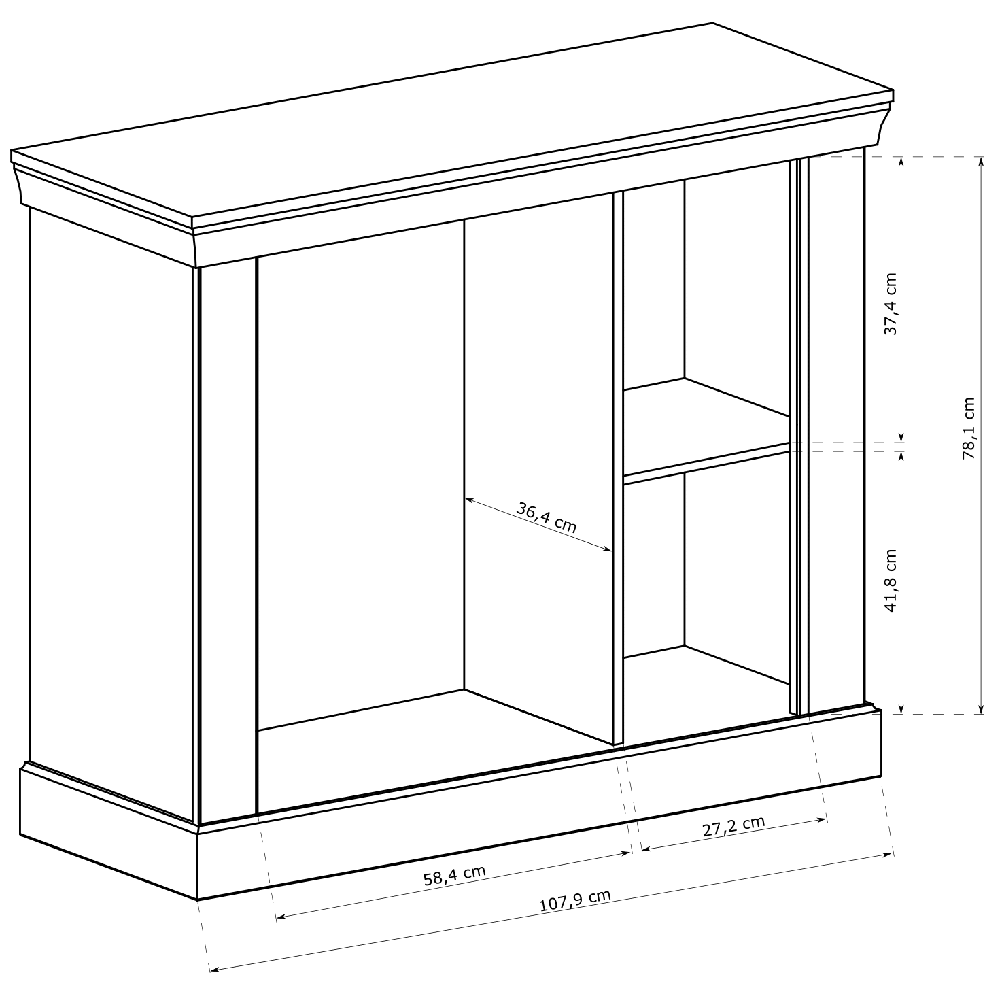 Antica K | komoda A2 | 114 cm | kraft zlatý