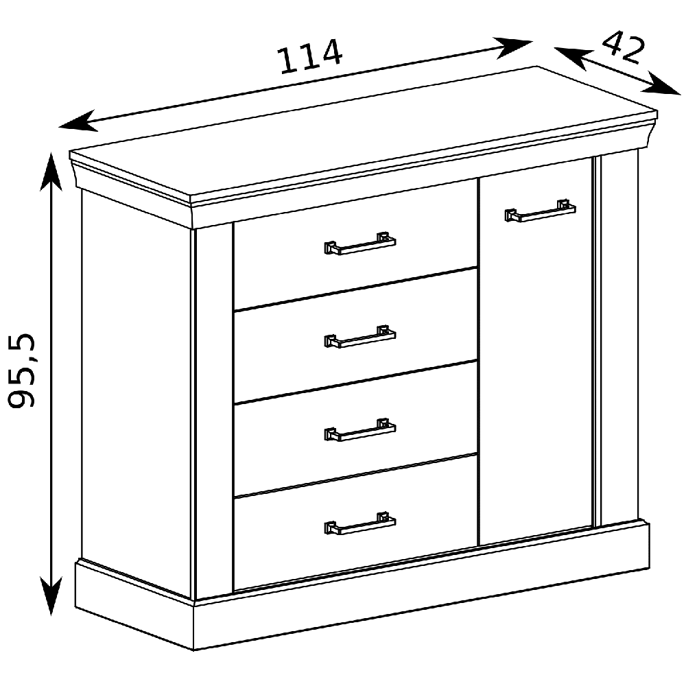Antica K | komoda A2 | 114 cm | kraft zlatý