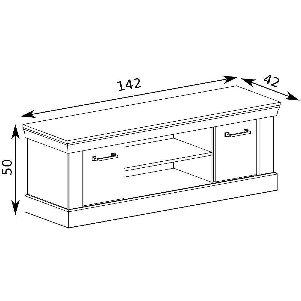 Antica K | TV stolek A4 | 142 cm | kraft zlatý