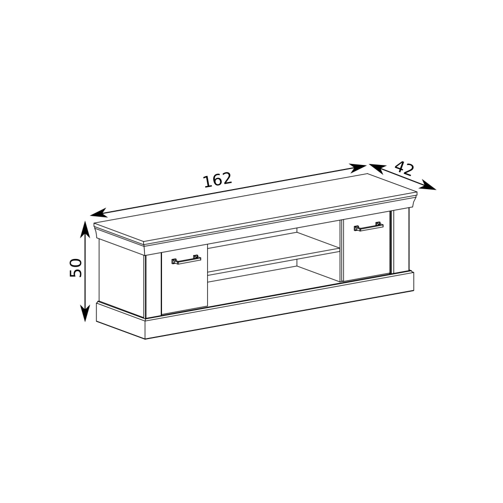 Antica K | TV stolek A15 | 162 cm | kraft zlatý