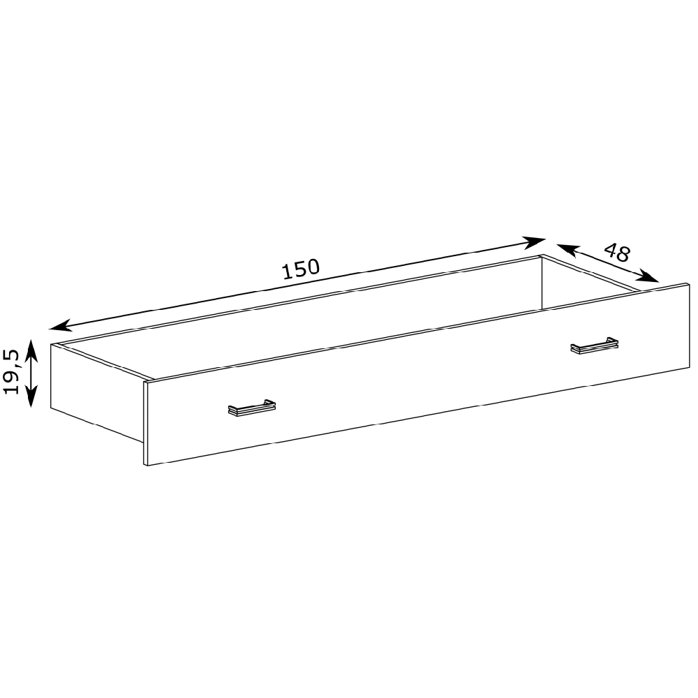 Antica K | zásuvka pod postel A6 | 150 cm | kraft zlatý