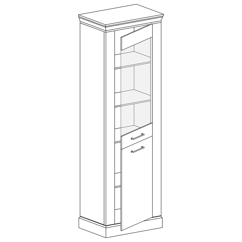 Antica K | vitrína A11 | 67 cm | kraft zlatý