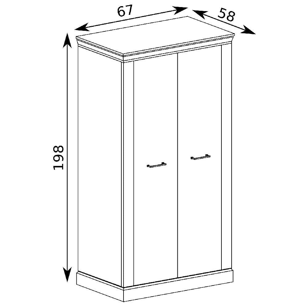 Antica K | šatní skříň A16 | 107 cm | kraft zlatý