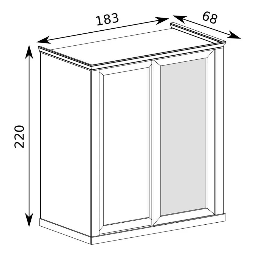 Antica K | šatní skříň A183 | 185 cm | kraft zlatý