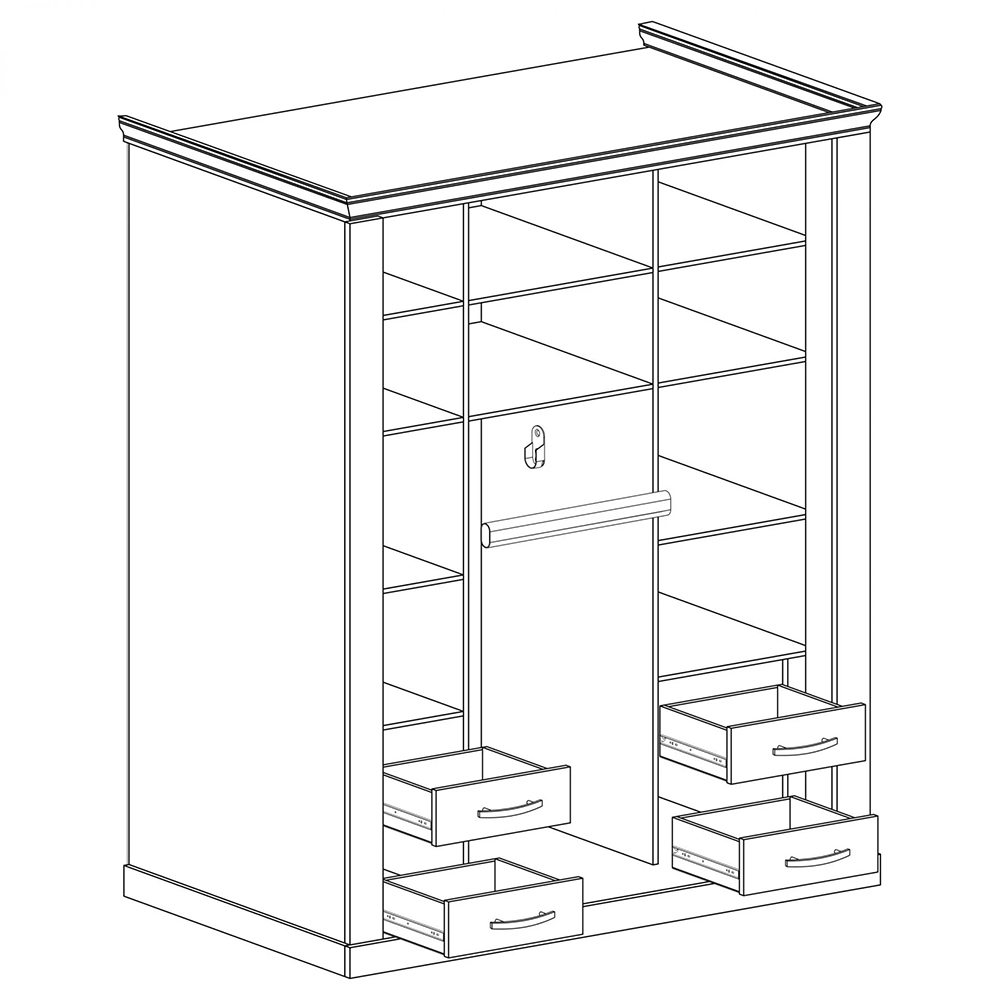 Antica K | šatní skříň A183 | 185 cm | kraft zlatý