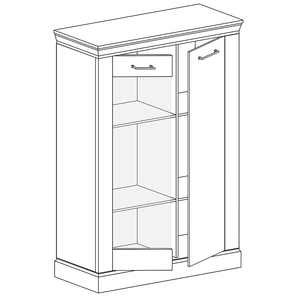 Antica J - vitrína A12 - jasan světlý