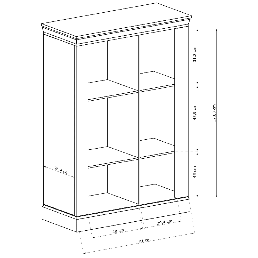 Antica J - vitrína A12 - jasan světlý