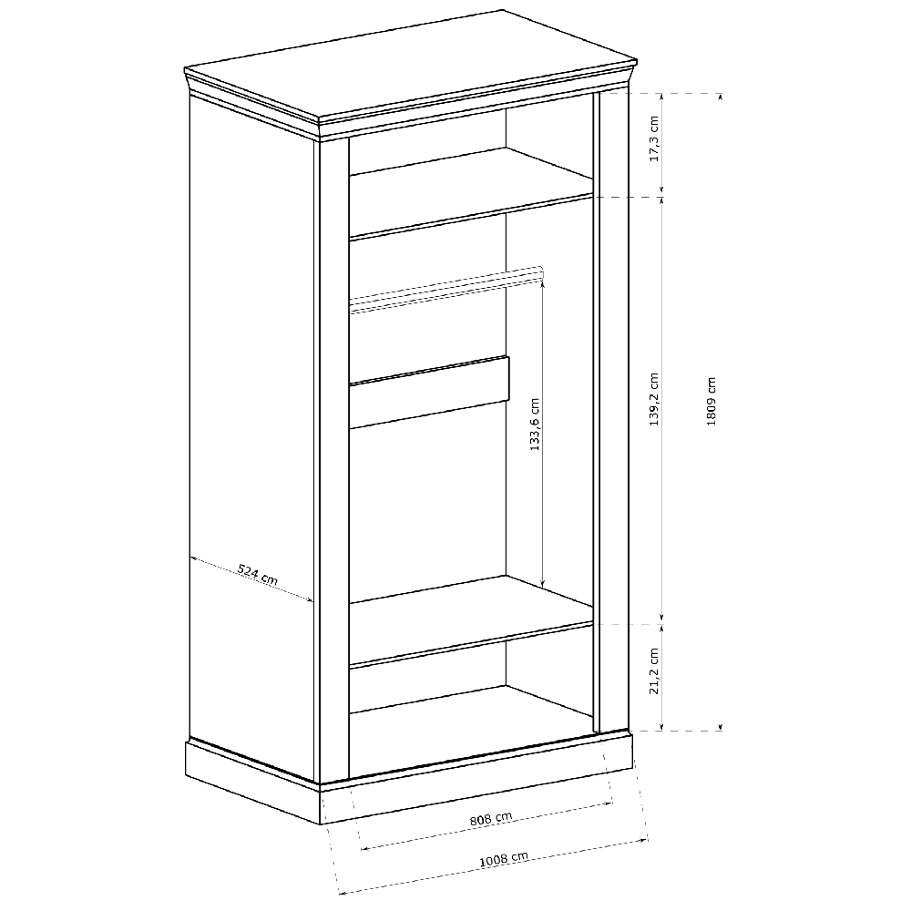 Antica J - šatní skříň A16 - jasan světlý