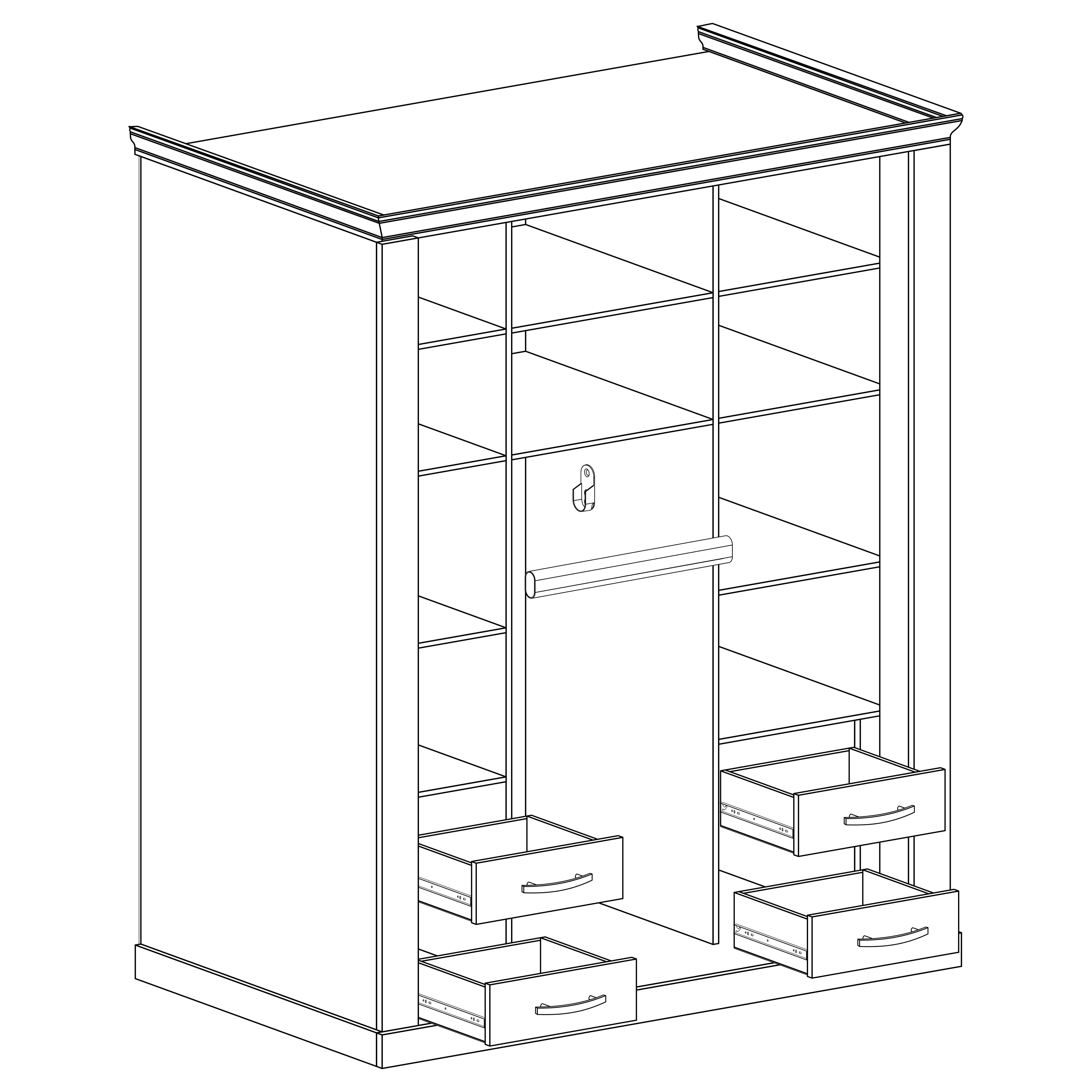 Antica J - šatní skříň A183 - jasan světlý