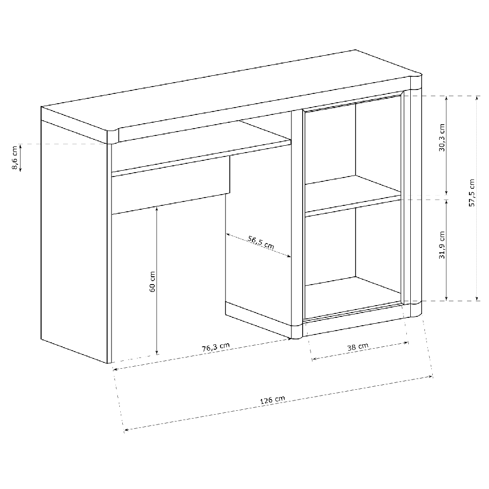 Dallas T - psací stůl D13 - trufla
