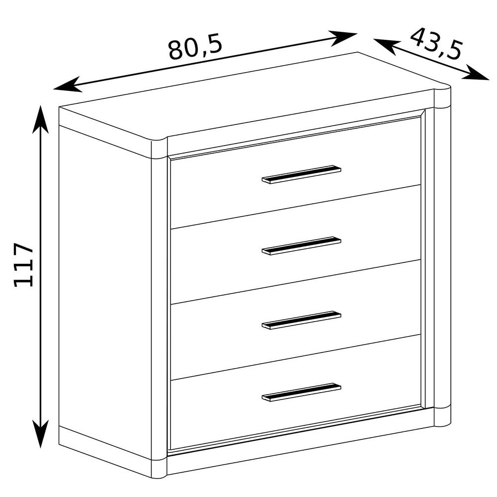 DALLAS s | komoda D2 | 107 cm | sonoma