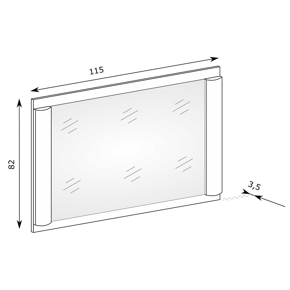 DALLAS s | zrcadlo D9 | 115x82 cm | sonoma