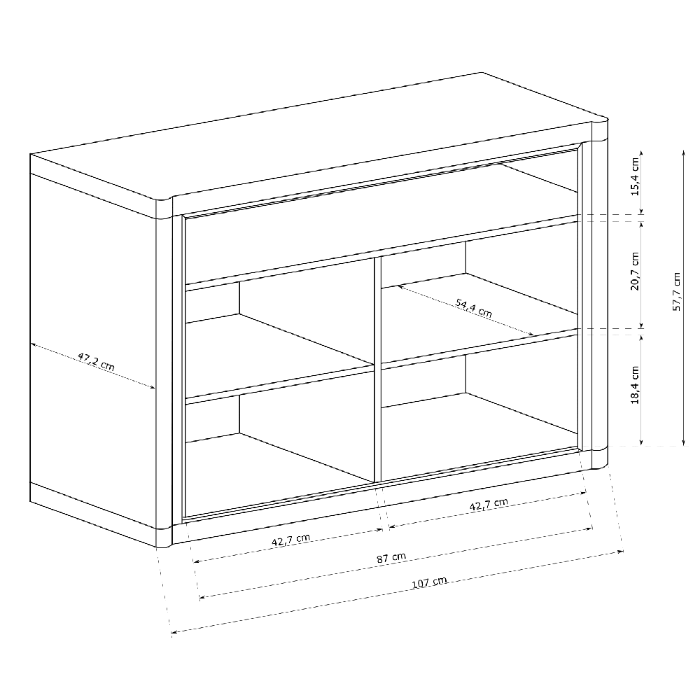 DALLAS s | TV stolek D11 | 107 cm | sonoma