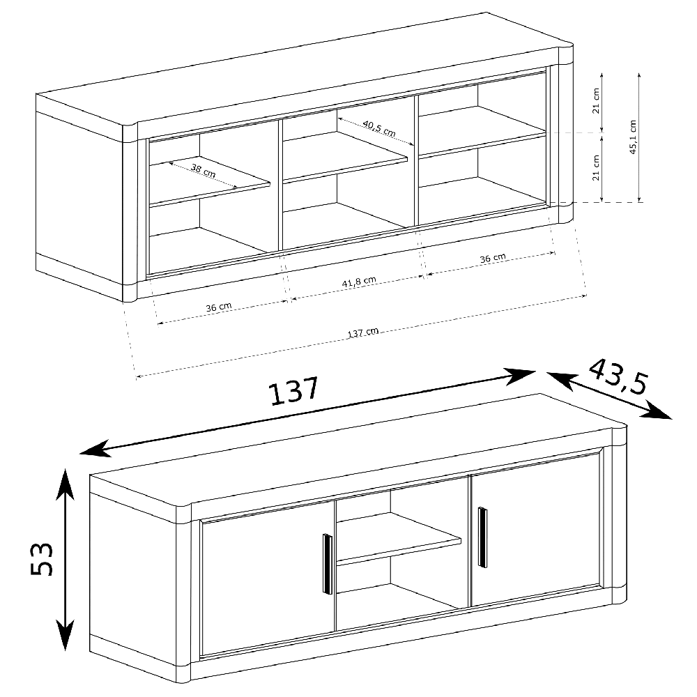 DALLAS s | TV stolek D12 | 137 cm | sonoma