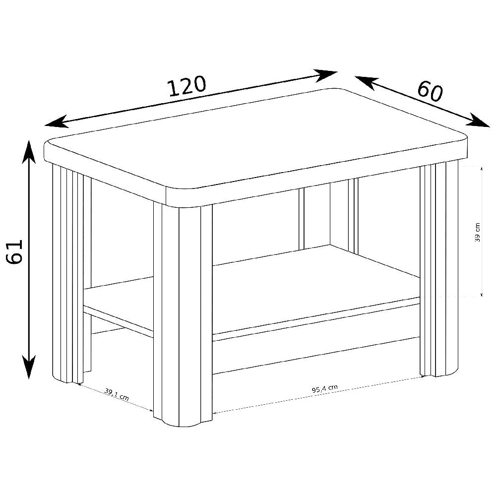 DALLAS s | konferenční stolek D15 | 120x60 cm | sonoma