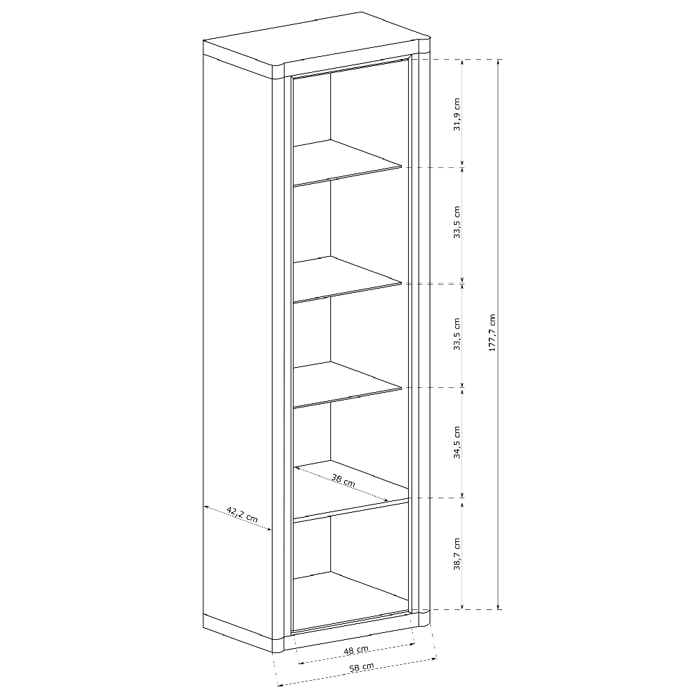 DALLAS s | vitrína D16 | 58 cm | UNI provedení | sonoma