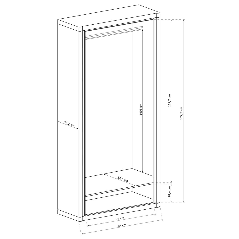 DALLAS s | šatní skříň D20 | 97 cm | sonoma