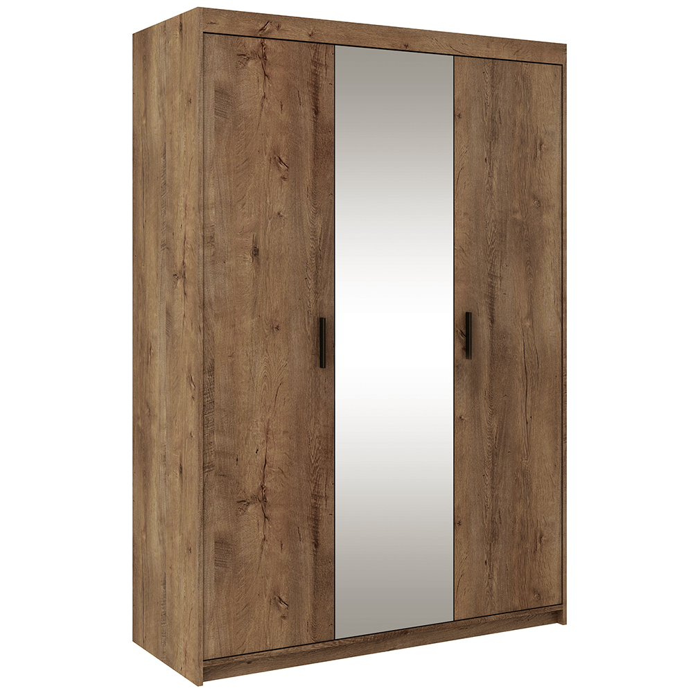 Šatní skříň ELENA 3D + zrcadlo | 133 cm | dub lefkas