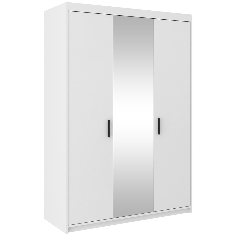 Šatní skříň ELENA 3D + zrcadlo | 133 cm | bílá