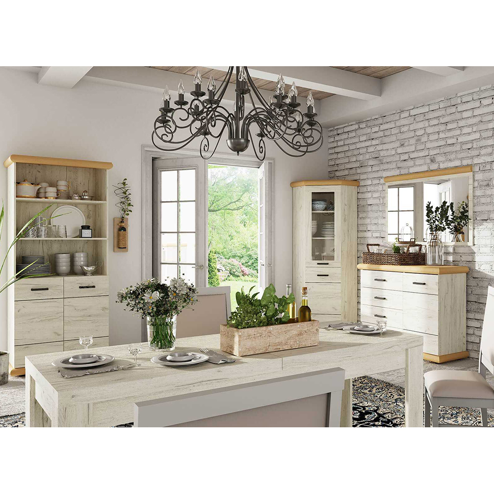 KARA | komoda K8 | 115 cm | kraft bílý/zlatý