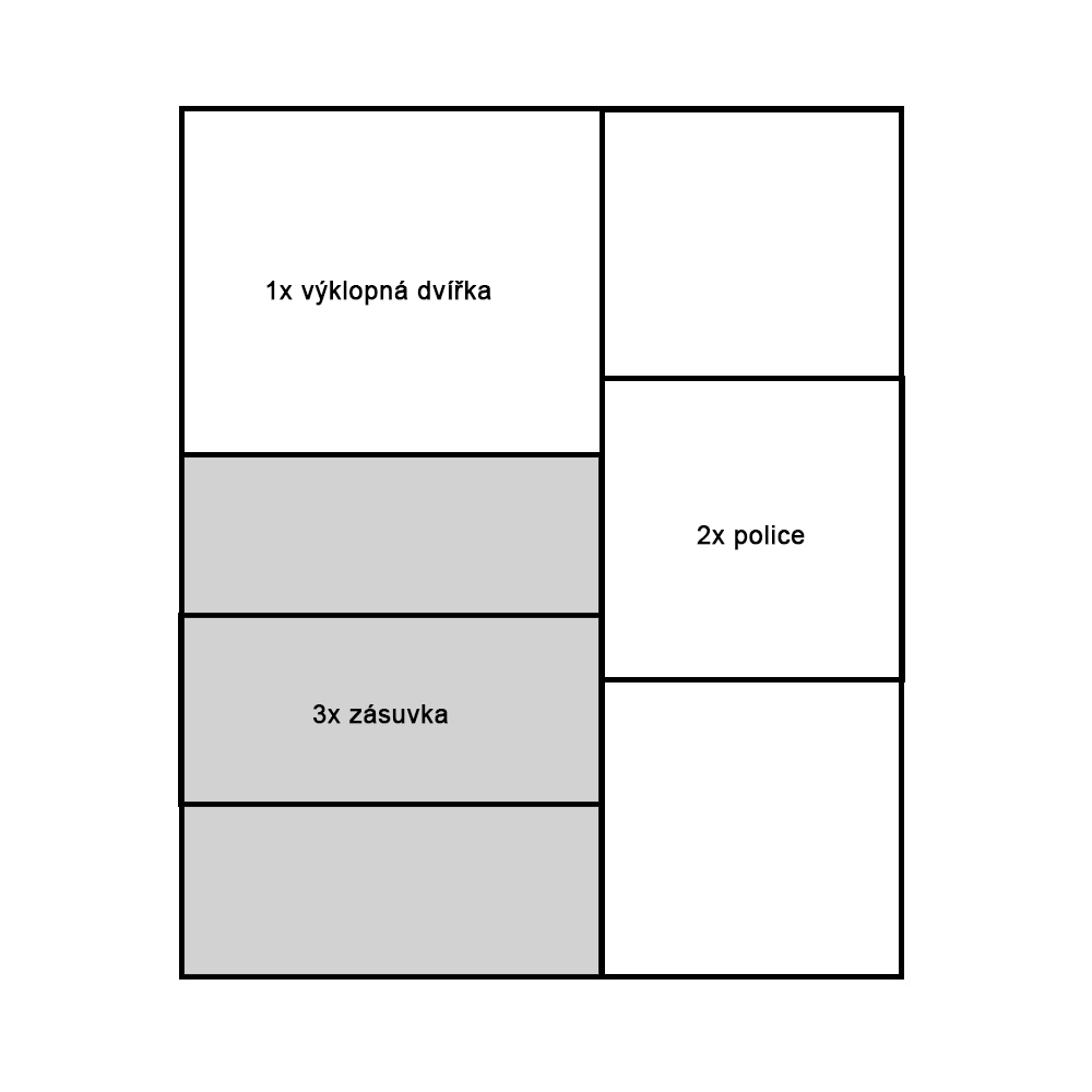 KARA | komoda K8 | 115 cm | kraft bílý/zlatý
