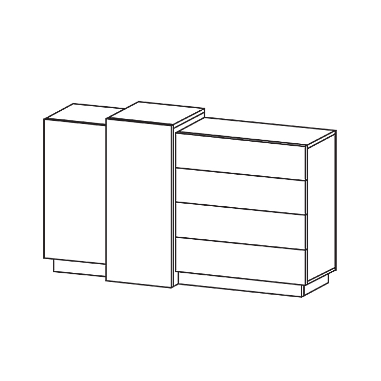 3D | komoda 2D4S | bílá/dub kraft zlatý