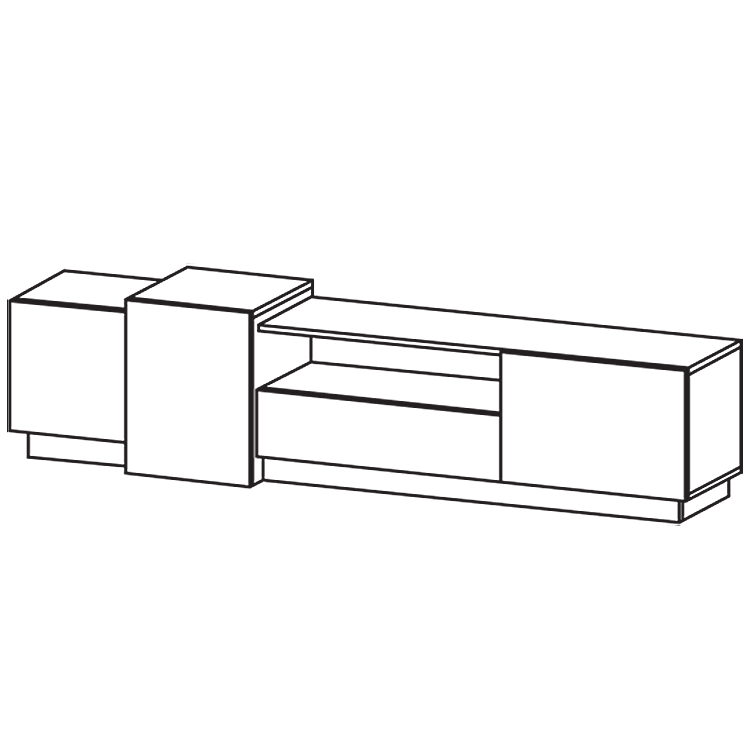 Obývací pokoj 3D | sestava C | bílá/dub kraft zlatý | 5 dílů