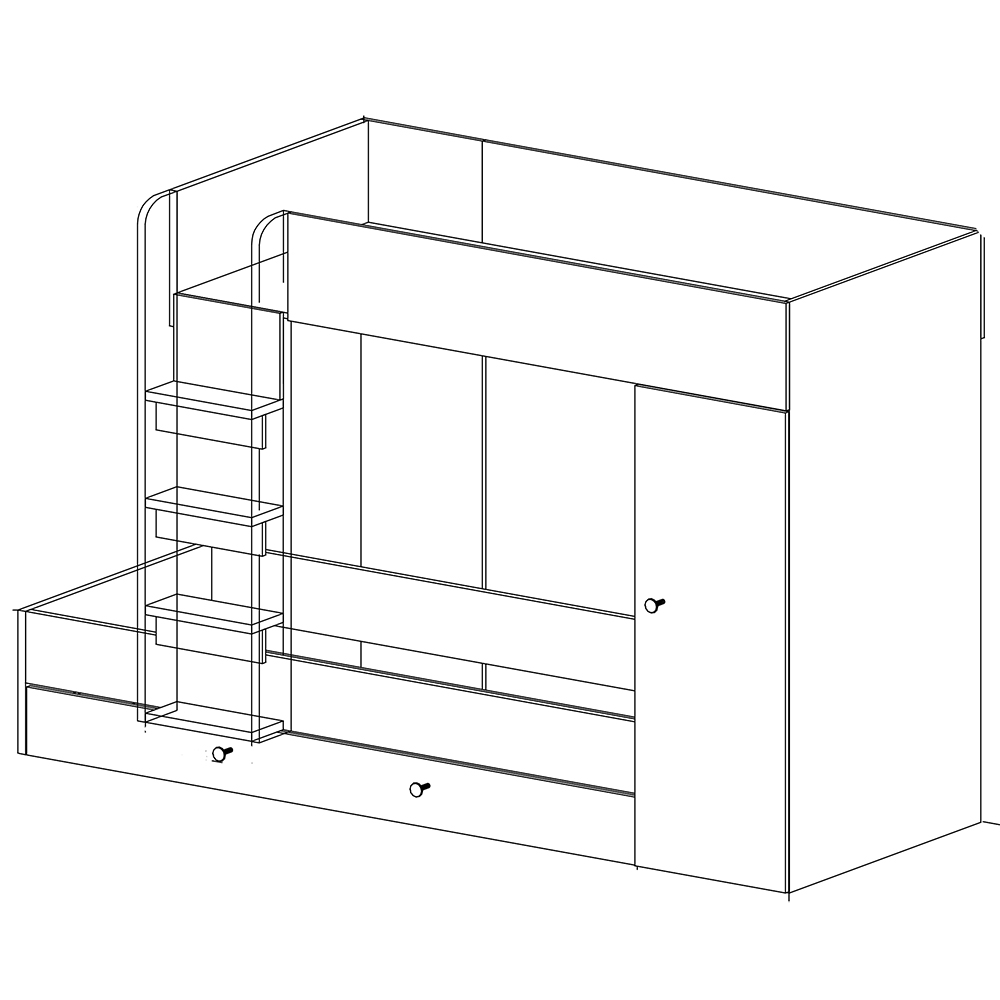 Dvoupatrová postel SMART 2 + přistýlka | 90x200 + 2x 85x200 | UNI provedení | artisan/bílá