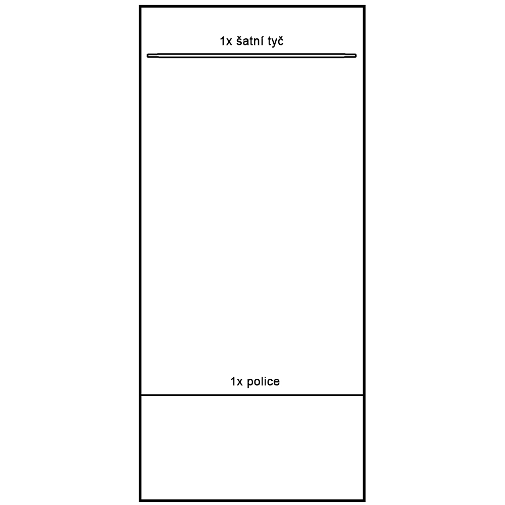 PARIS jarsb - šatní skříň P1 - bílá/bílá lesk - AKČNÍ CEBNA