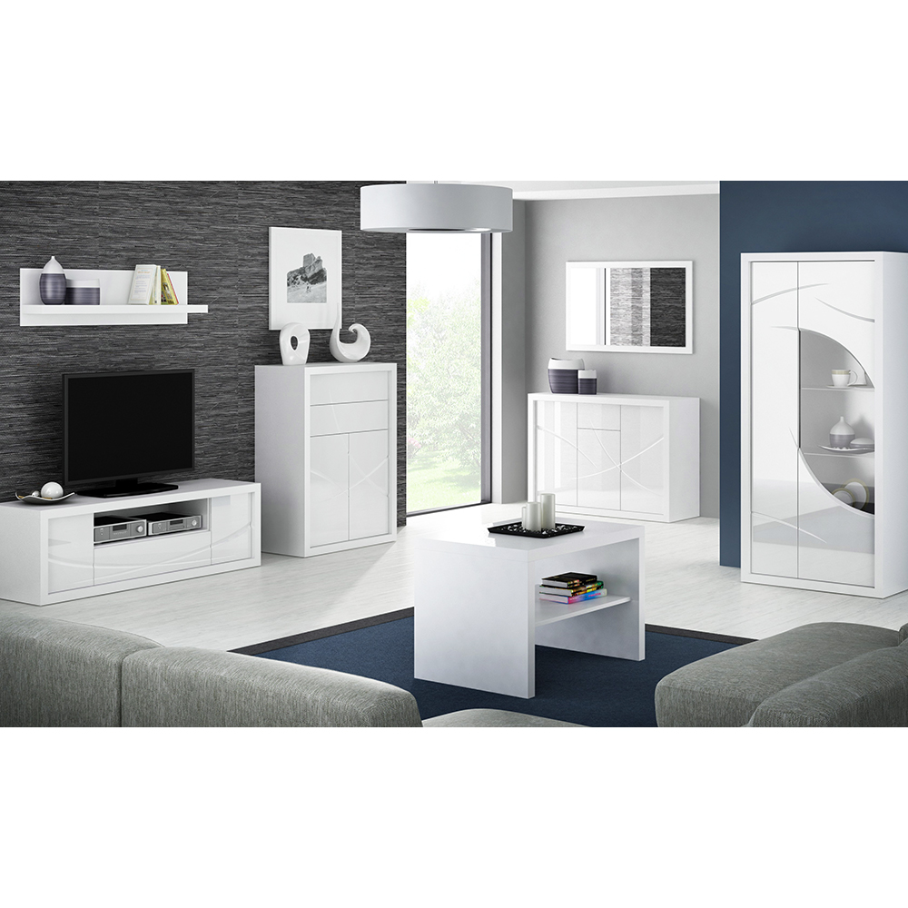 PARIS jarsb - šatní skříň P1 - bílá/bílá lesk - AKČNÍ CEBNA