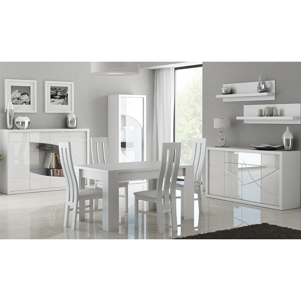 PARIS jarsb - šatní skříň P1 - bílá/bílá lesk - AKČNÍ CEBNA