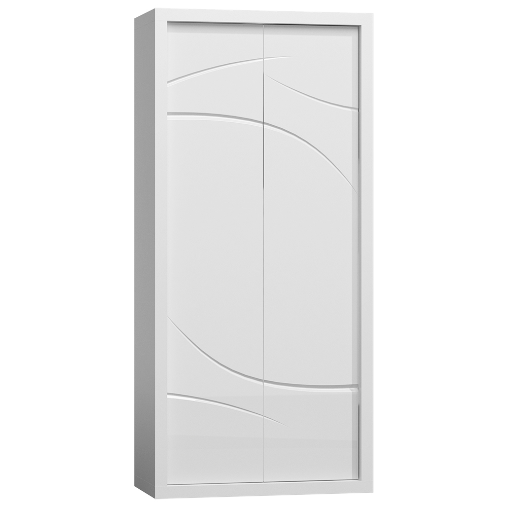PARIS jarsb - šatní skříň P1 - bílá/bílá lesk - AKČNÍ CEBNA