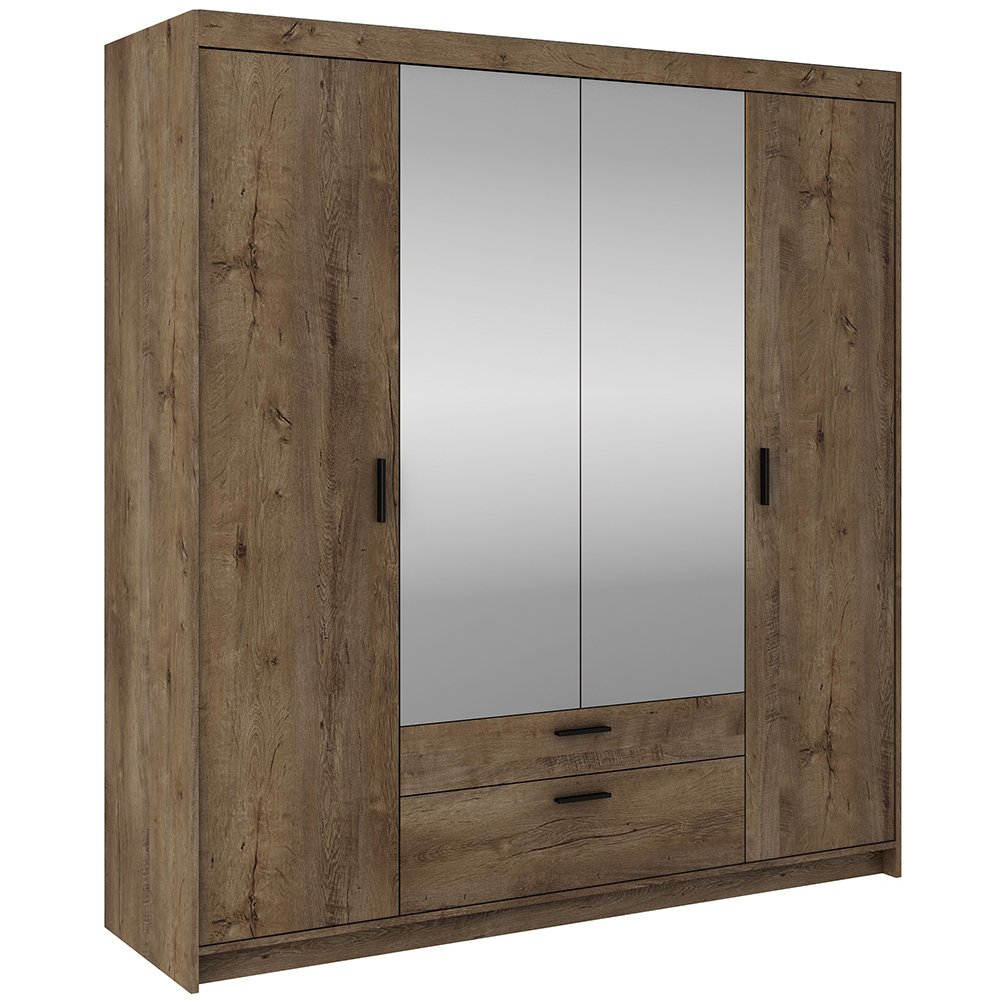 Šatní skříň ELENA 4D 2S + zrcadlo | 176,3 cm | dub lefkas