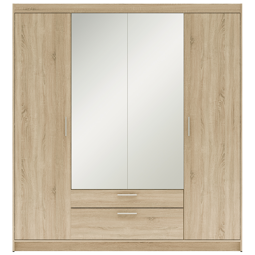 Šatní skříň ELENA 4D 2S + zrcadlo | 176,3 cm | dub sonoma
