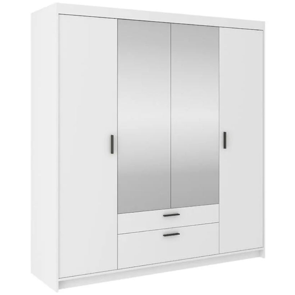 Šatní skříň ELENA 4D 2S + zrcadlo | 176,3 cm | bílá