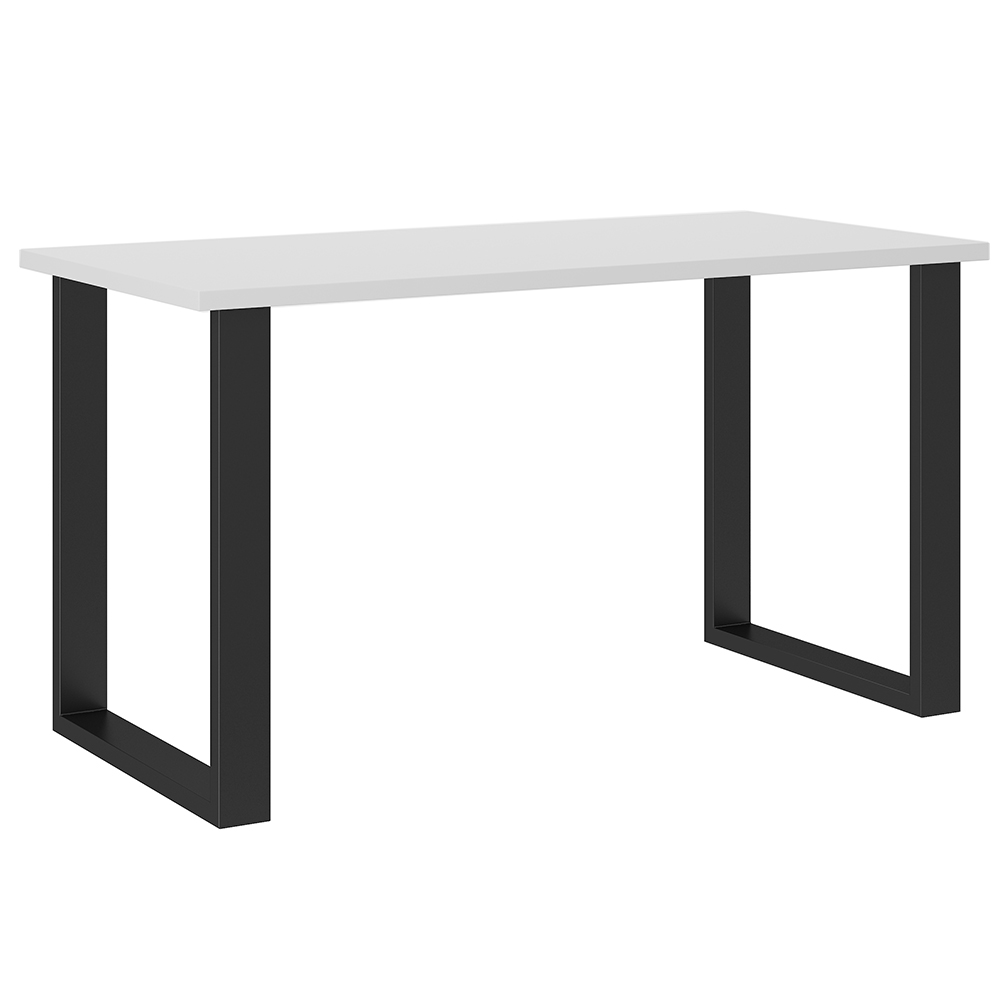 Jídelní stůl IMPERIAL | 138x67 cm | bílá + černé kovové nohy