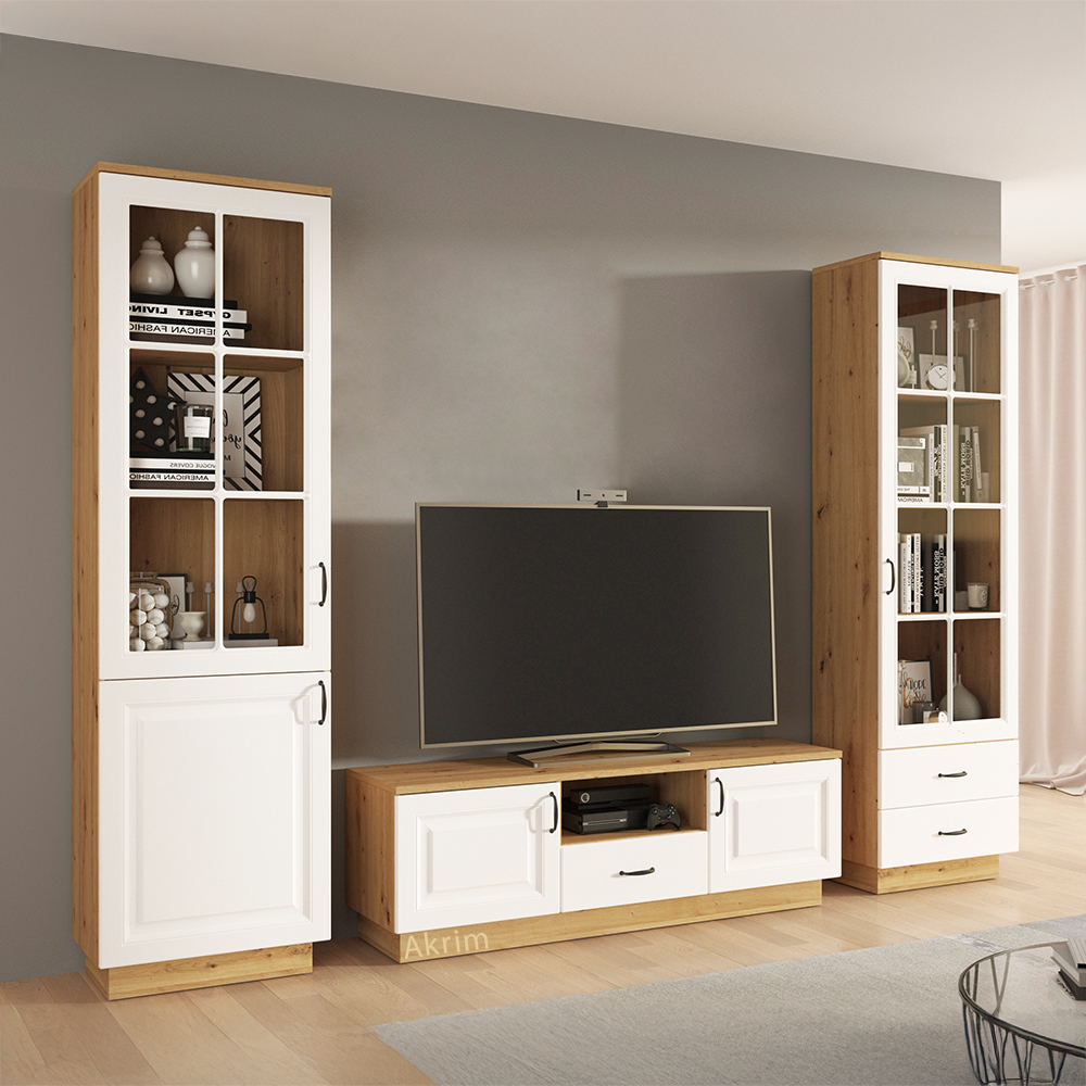 Obývací stěna Flawia C - artisan/bílá