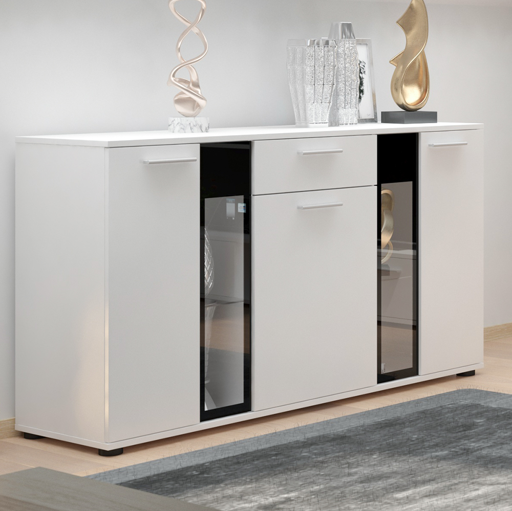 Obývací stěna SALSA + komoda | 235 cm + 140 cm | bílá