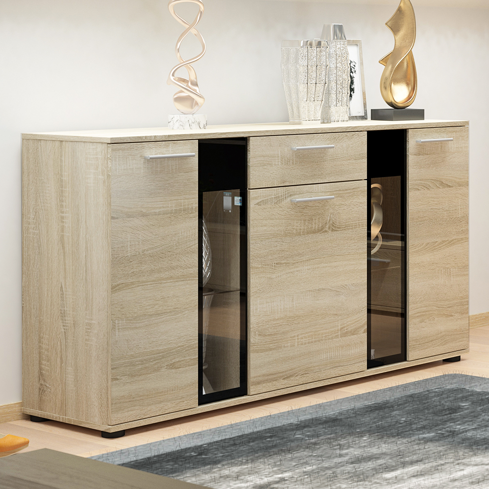 Obývací stěna SALSA + komoda | 235 cm + 140 cm | sonoma