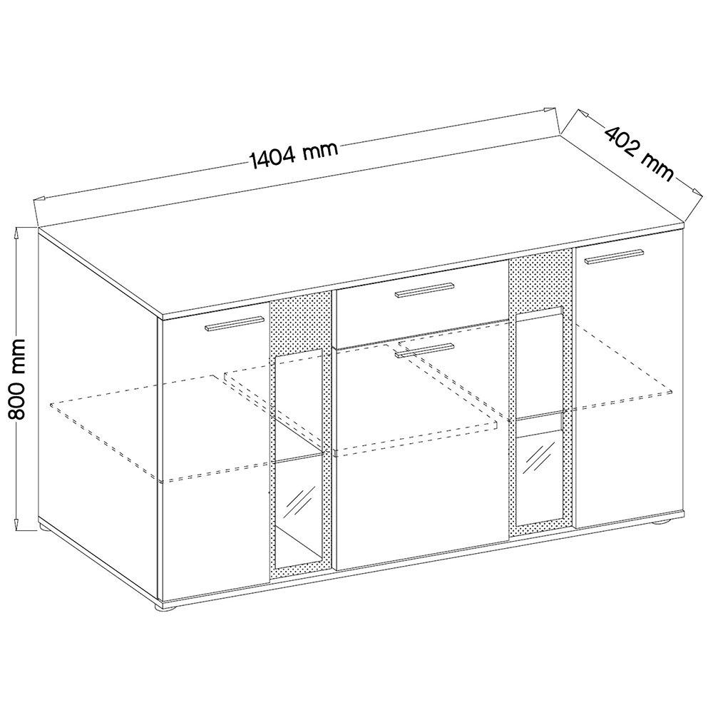 Obývací stěna SALSA + komoda | 235 cm + 140 cm | sonoma