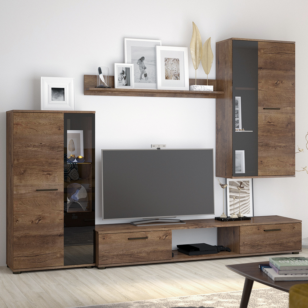 Obývací stěna SALSA + komoda | 235 cm + 140 cm | lefkas