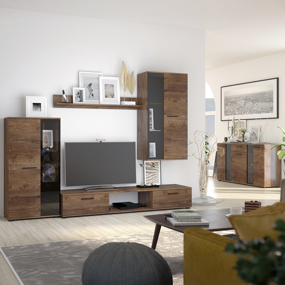 Obývací stěna SALSA + komoda | 235 cm + 140 cm | lefkas