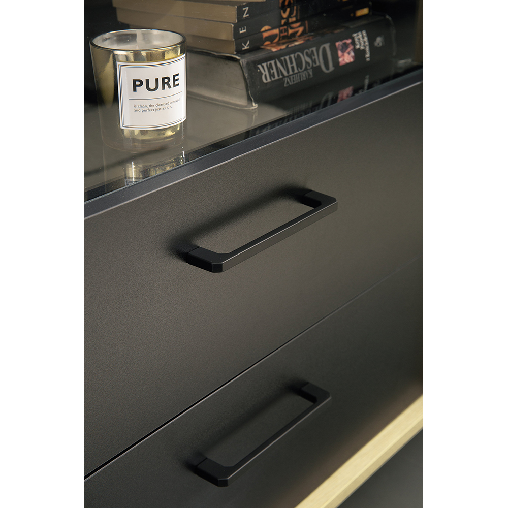 Madison - vitrína/komoda MD11 - černá/dub