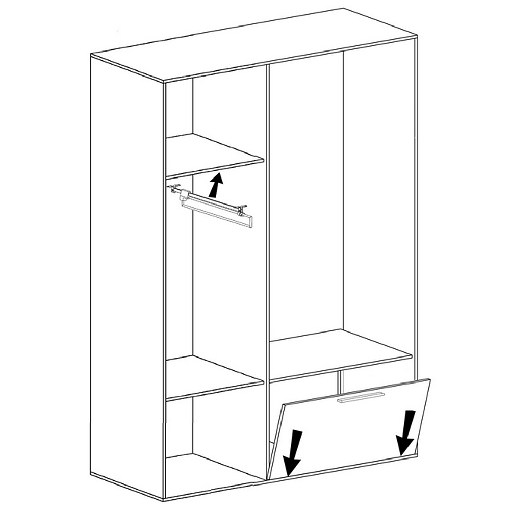 Předsíňová stěna Bis | kraft zlatý/bílá alpská