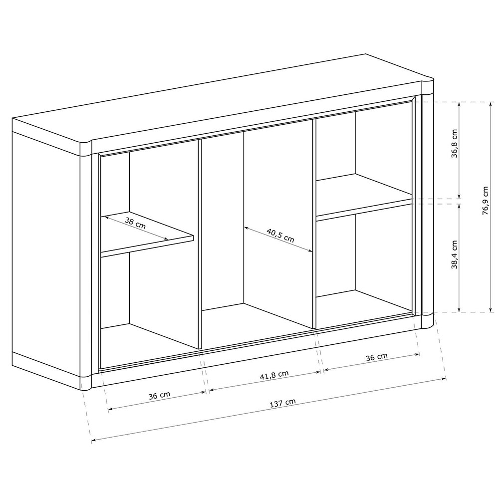 Obývací stěna se skříní DALLAS s | sestava F | 5 dílů | sonoma