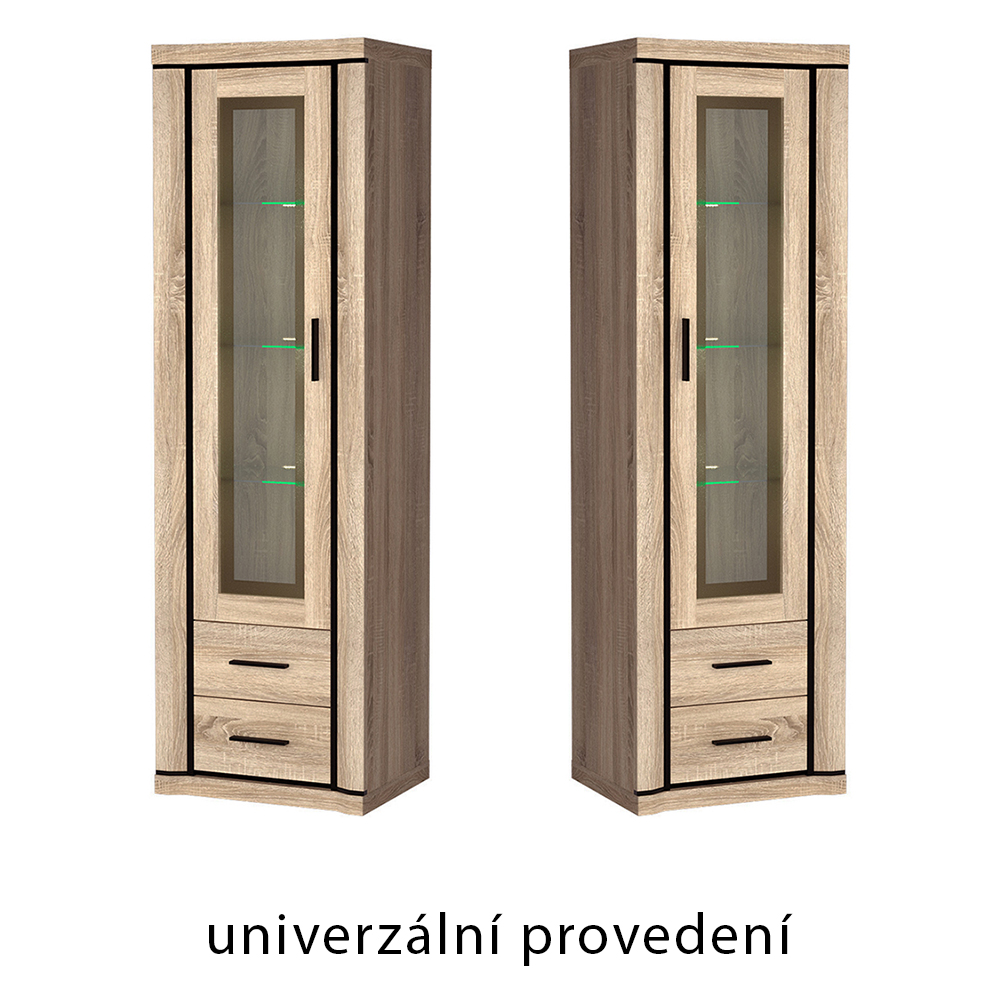 Obývací stěna se skříní DALLAS s | sestava F | 5 dílů | sonoma