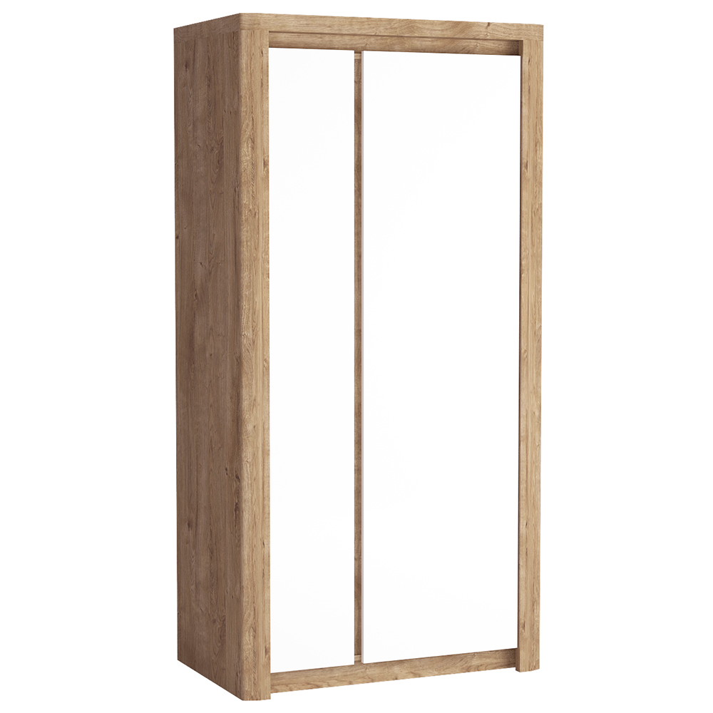 LIVINIO | šatní skříň L-1 | 98 cm | ribbeck/bílá lesk