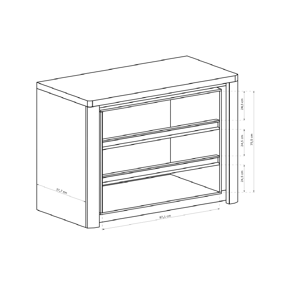 LIVINIO | komoda L-6 | 114 cm | V CENĚ LED LIŠTA | ribbeck/bílá lesk